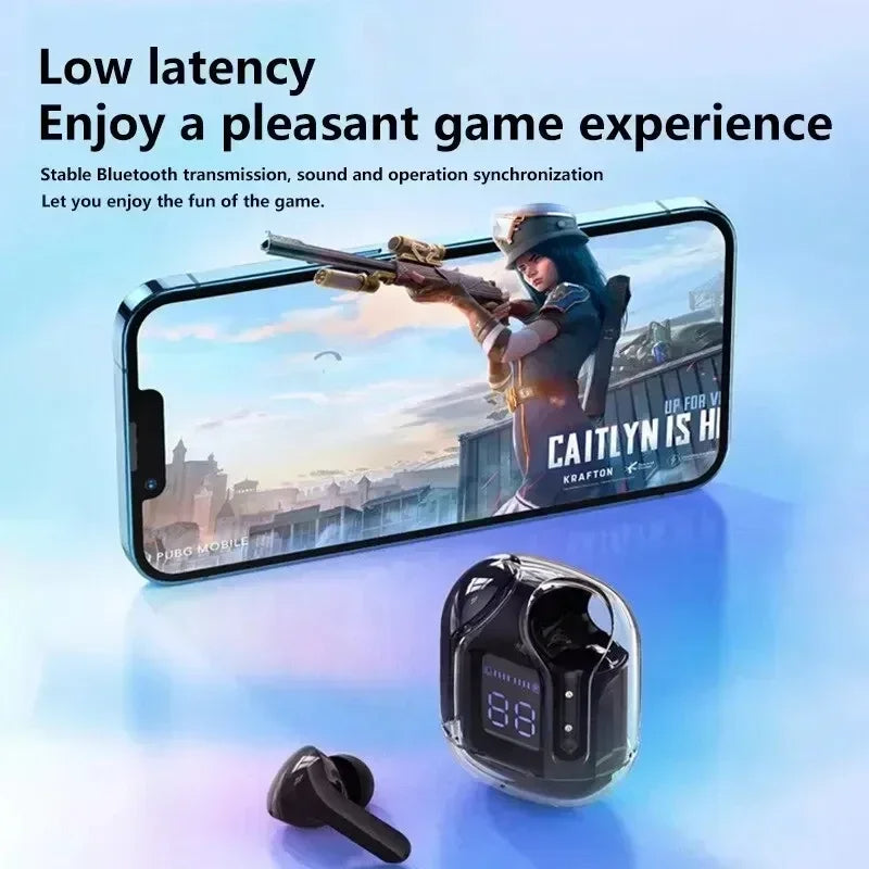 TWS Wireless Earphones – Noise Canceling, HiFi Stereo & Transparent Digital Case