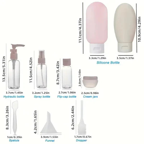 11Pcs/Set of Travel Bottles for Cosmetics and Toiletries