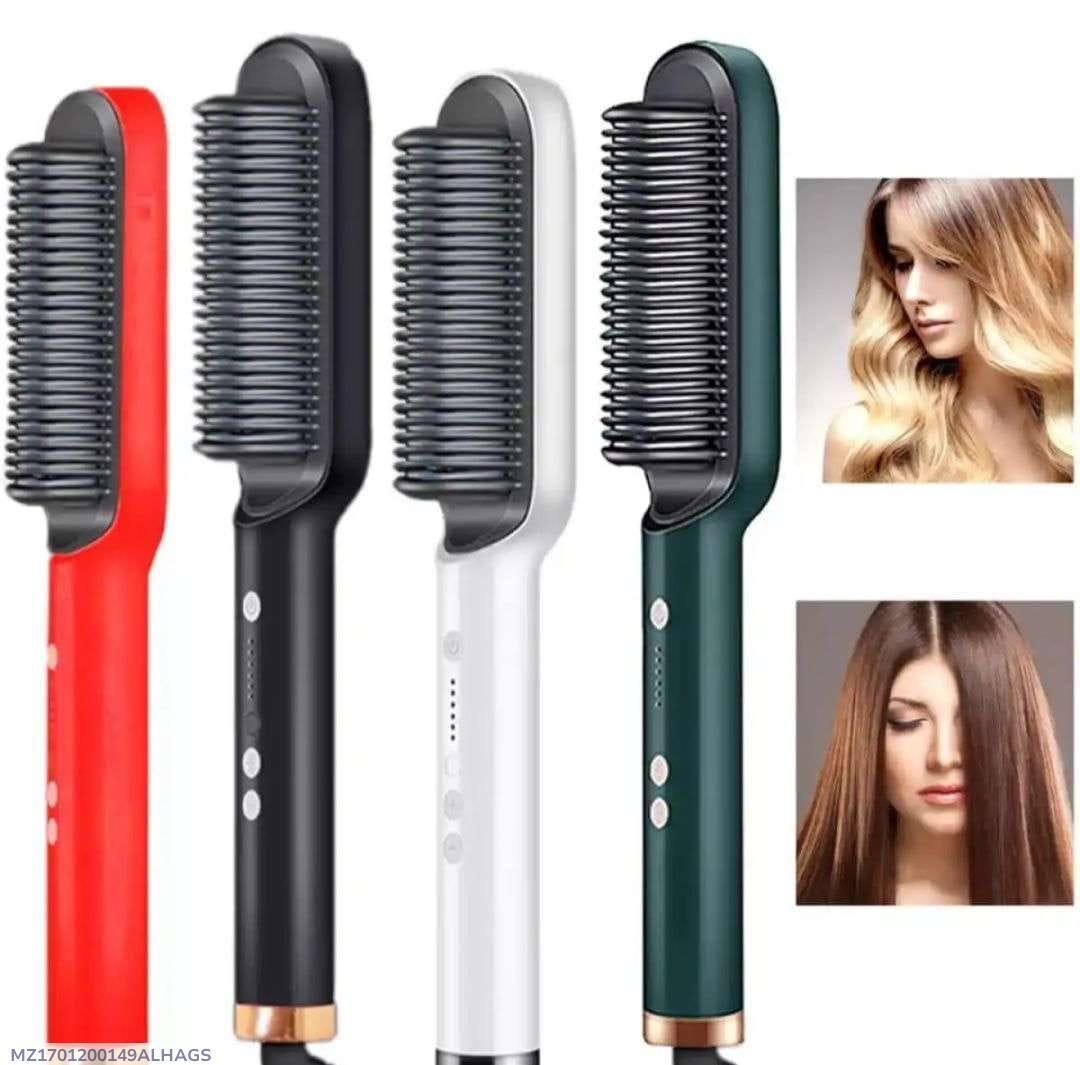2-in-1 Hair Straightener Brush & Curling Comb – Fast Heating, Anti-Scald & Frizz-Free Styling Tool ✨