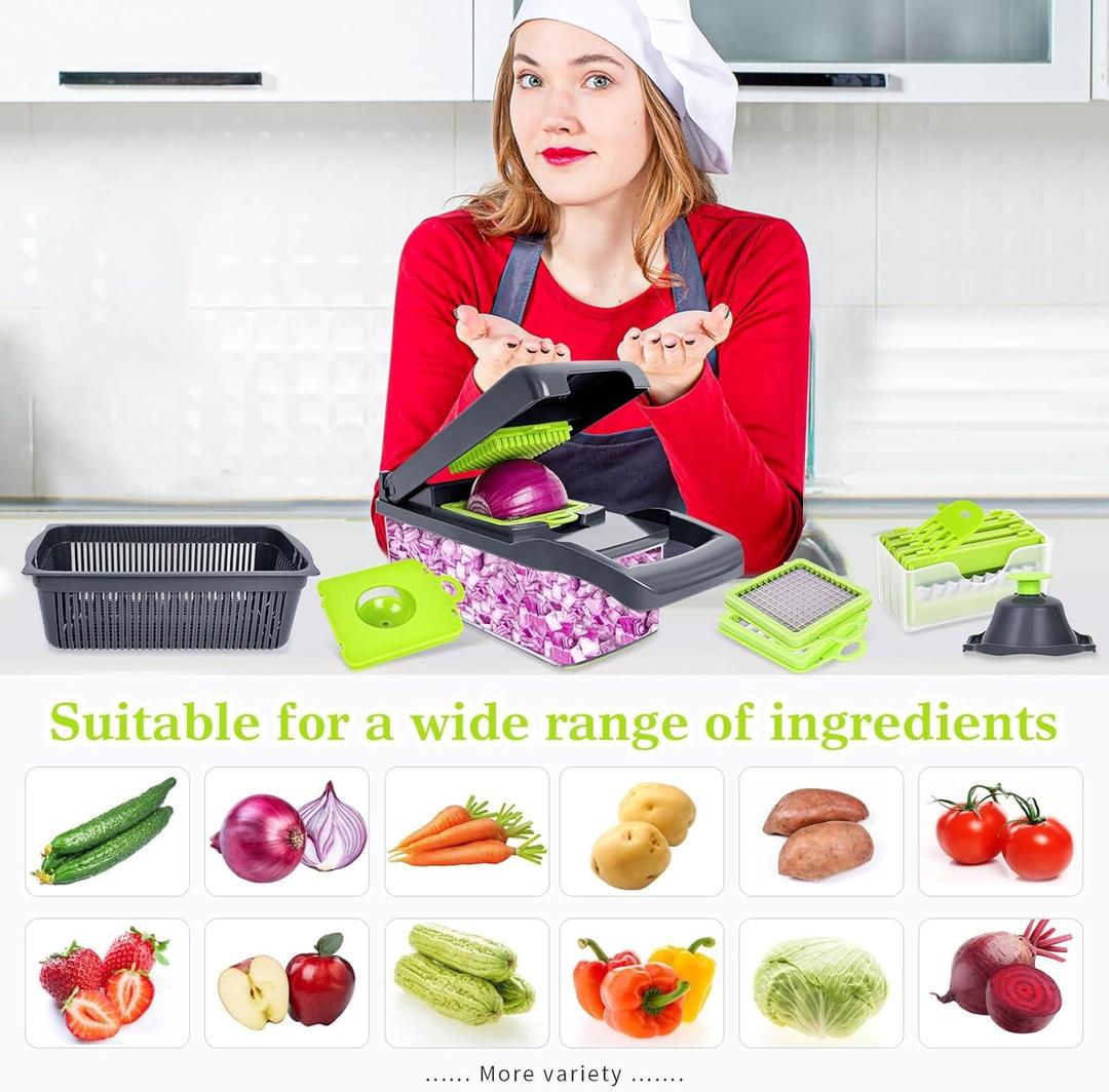 16-in-1 Vegetable Cutter & Slicer ā Fast, Easy & Safe Kitchen Tool