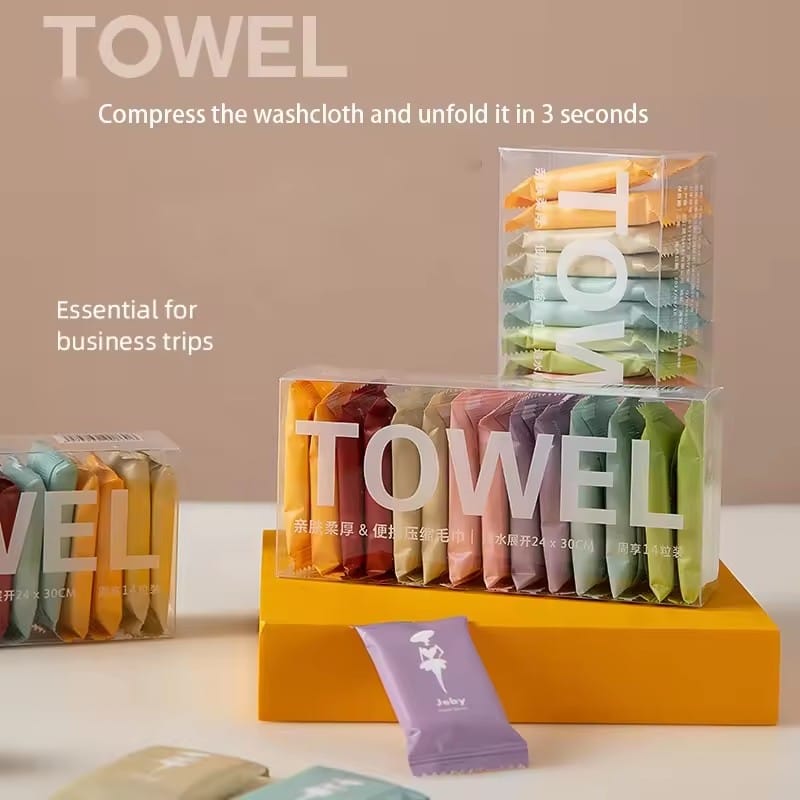 14pcs Compressed Travel Disposable Face Towel