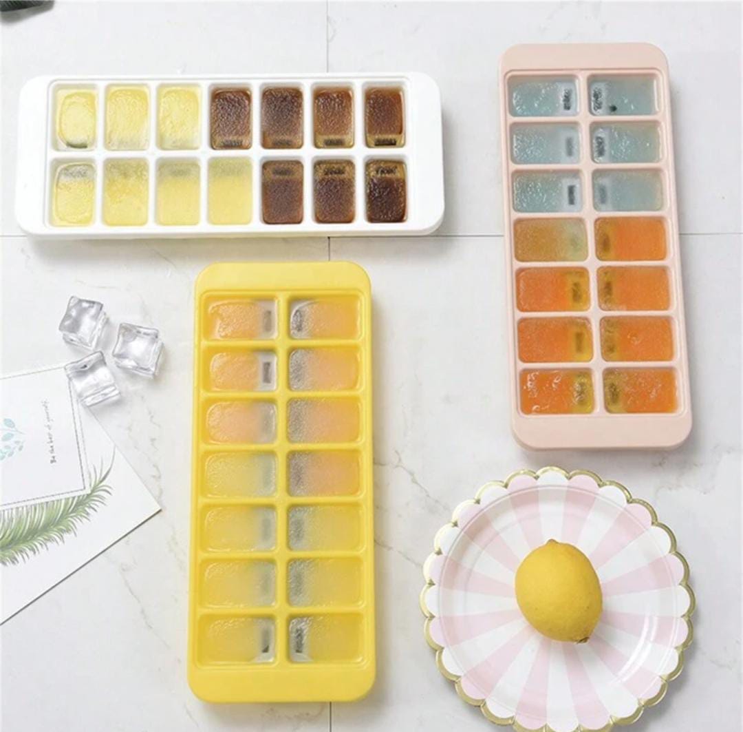 14 grid ice cube tray with lid