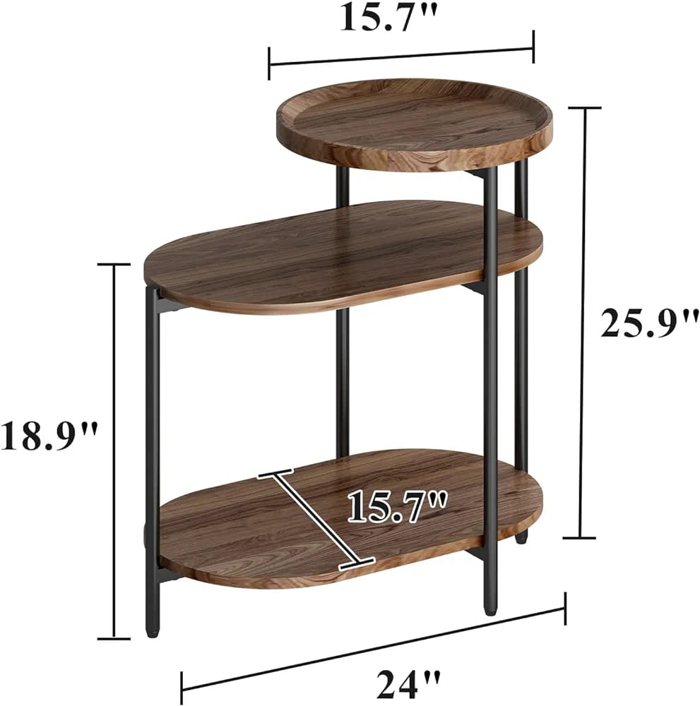 Wooden 3 tier side table