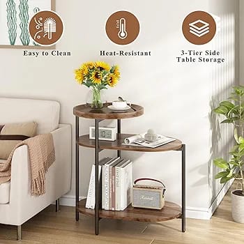 Wooden 3 tier side table
