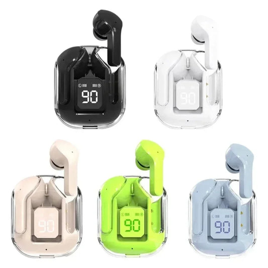 TWS Wireless Earphones – Noise Canceling, HiFi Stereo & Transparent Digital Case