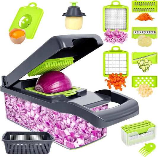 16-in-1 Vegetable Cutter & Slicer – Fast, Easy & Safe Kitchen Tool